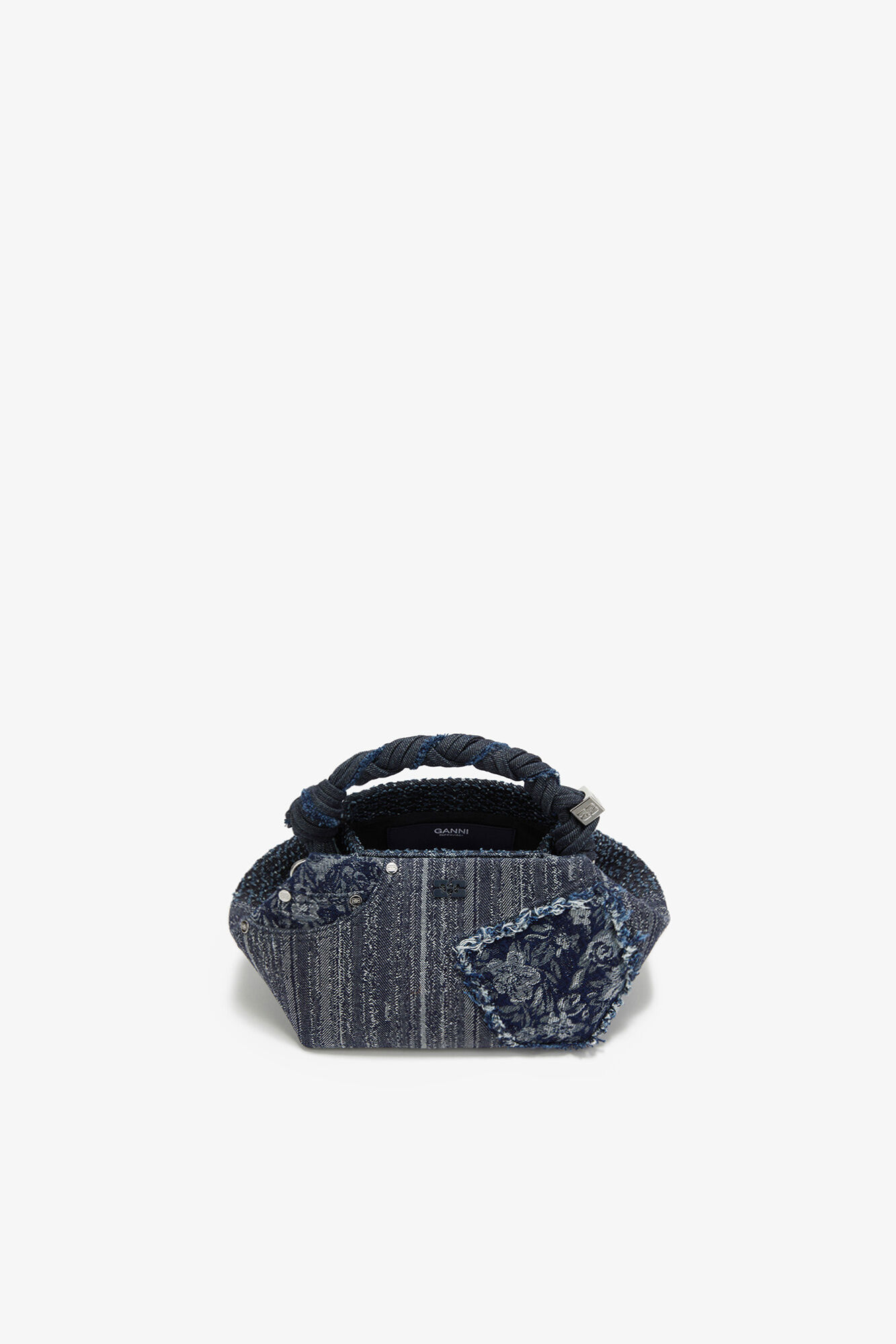 Small Bou Bag in Denim, Organic Cotton, in colour Rinse - 3 - GANNI