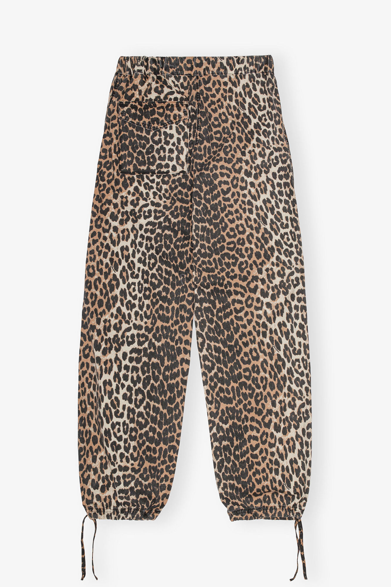 GANNI シェルパンツ　34 Leopard Washed Cotton Canvas Drawstring Pants | GANNI US