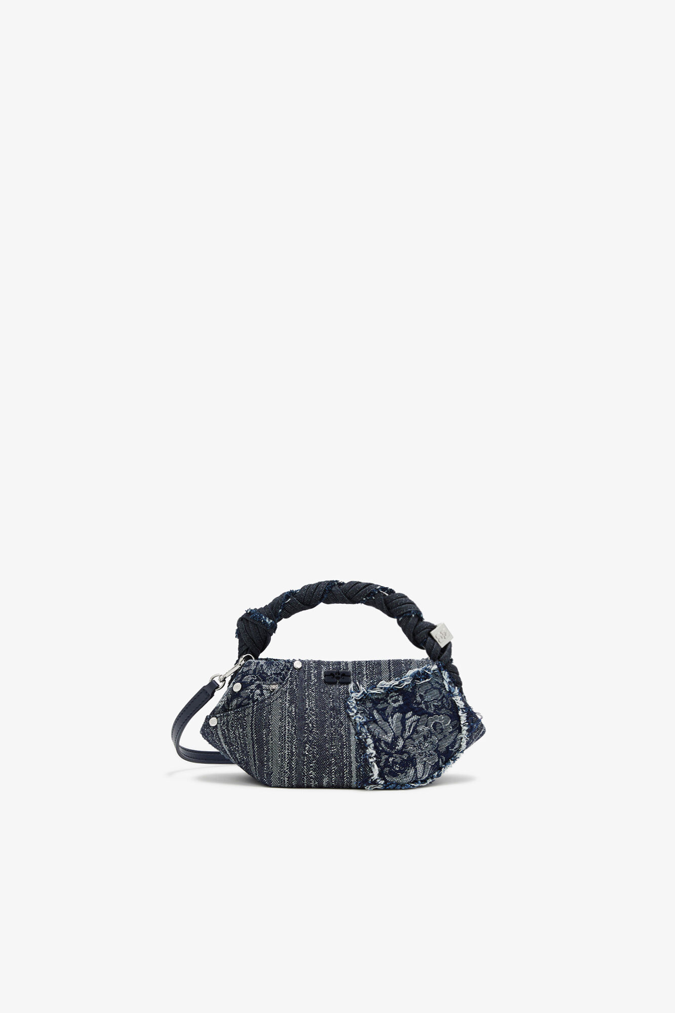 Mini Bou Bag in Denim, Organic Cotton, in colour Rinse - 1 - GANNI