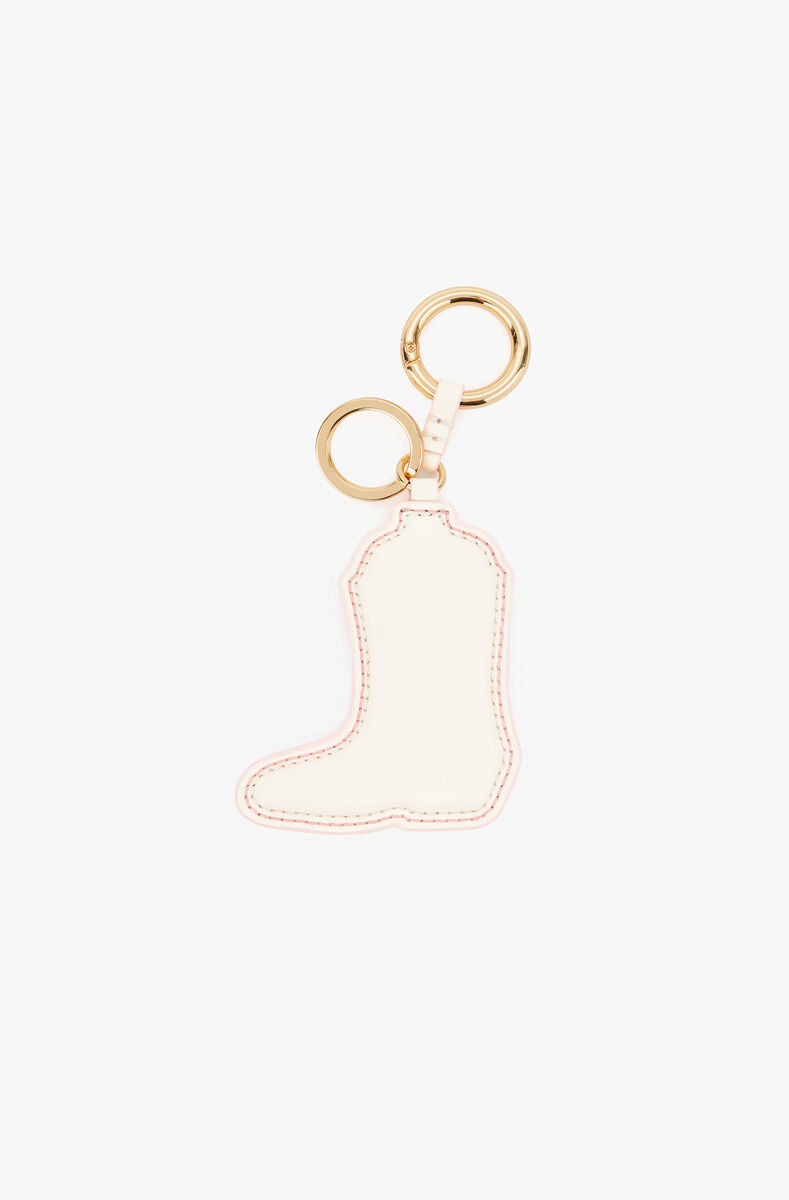 Pink Western Boot Keyring, Polyester, in colour Chalk Pink - 2 - GANNI