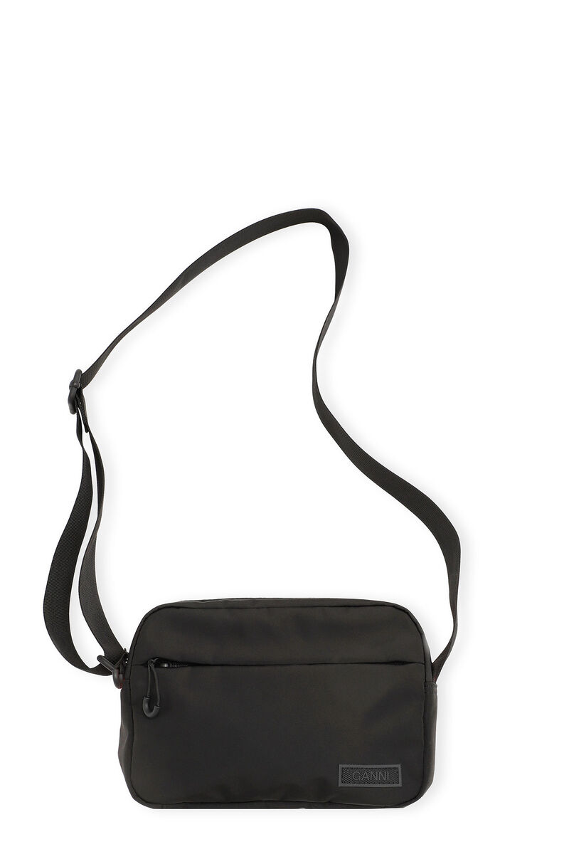 Black Tech Festival Bag, Recycled Polyester, in colour Black - 1 - GANNI