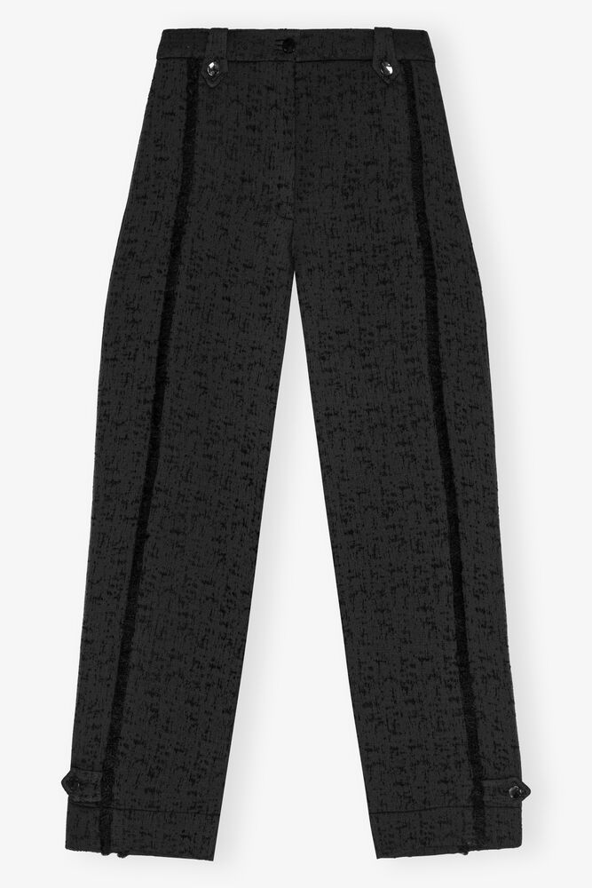 Black Tweed Suiting Trousers, Black