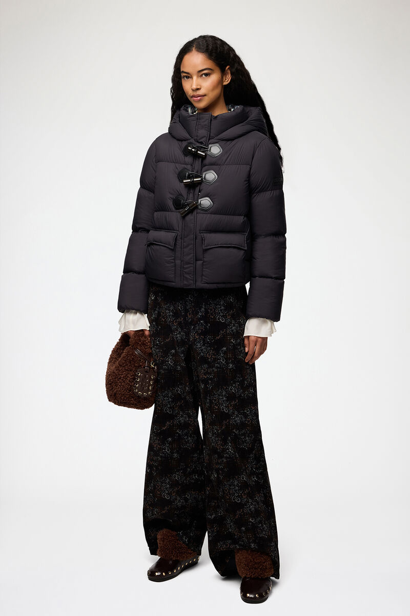 Mini puffer i Future nylon, Recycled Polyamide, in colour Phantom - 2 - GANNI