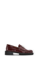 Burgunderfarbene Loafer mit Schmetterlingslogo, Calf Leather, in colour Burgundy - 1 - GANNI
