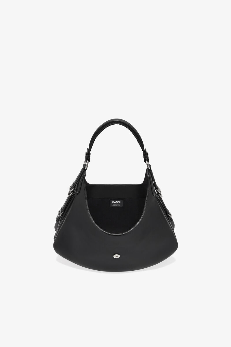 Black Small Kat Bag, Recycled Leather, in colour Black - 3 - GANNI