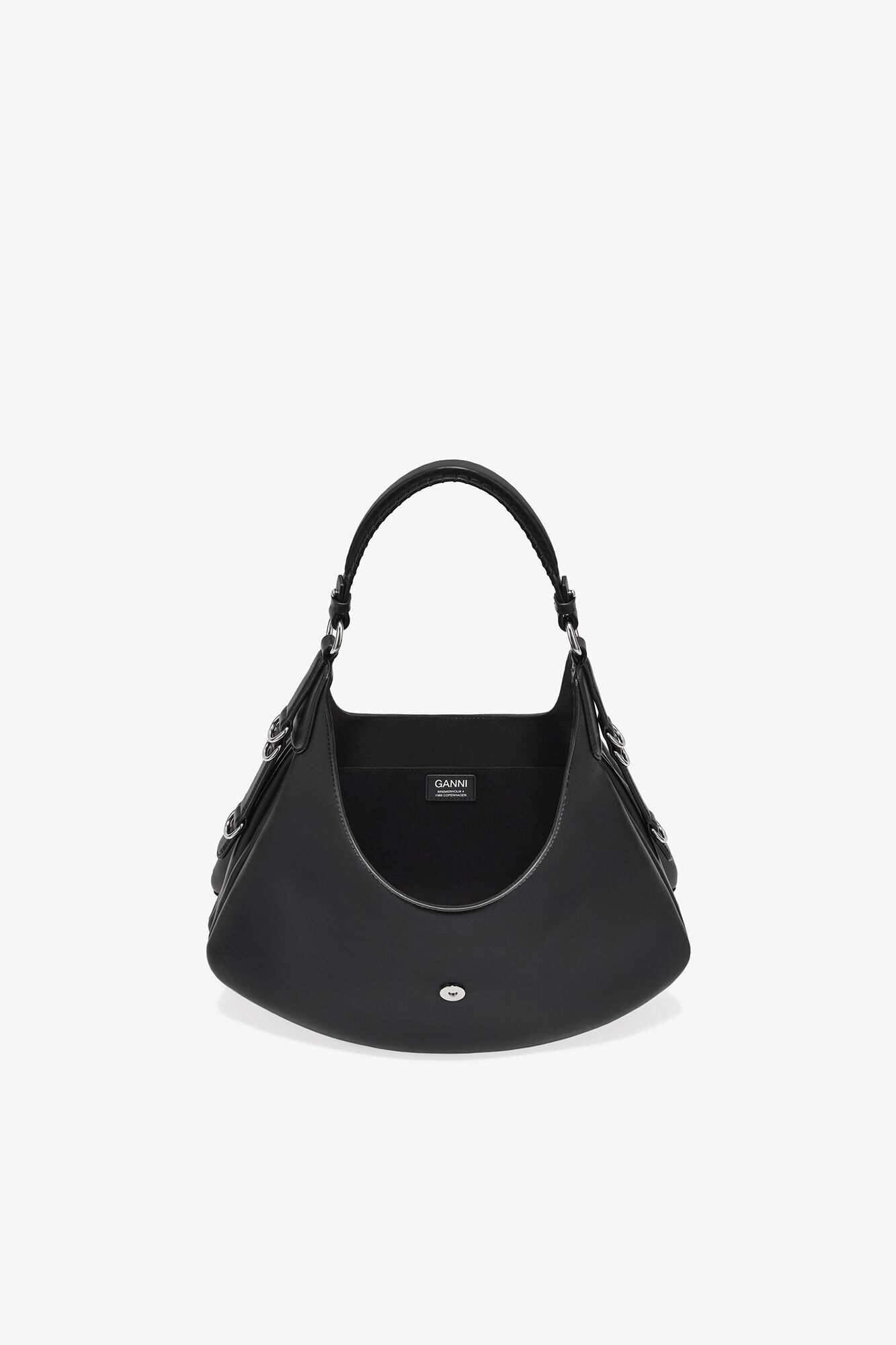 Black Small Kat Bag, Recycled Leather, in colour Black - 3 - GANNI