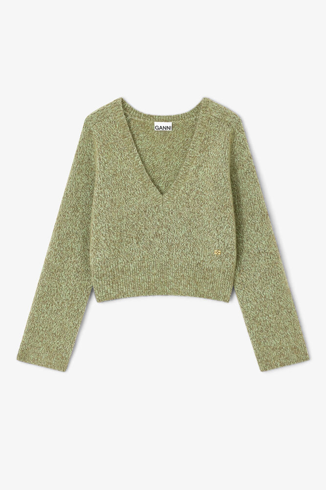 Green V-neck Sweater, Nile