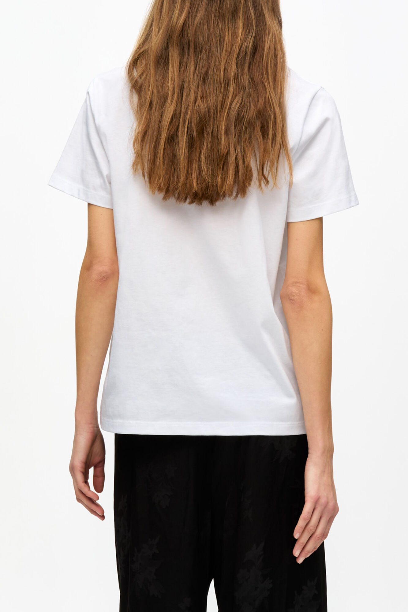 White Basic Jersey Poppy Relaxed T-shirt, Organic Cotton, in colour Bright White - 3 - GANNI