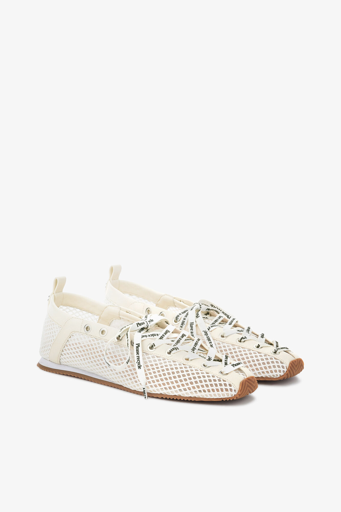 Sporty Ballerina in White Mesh | GANNI US