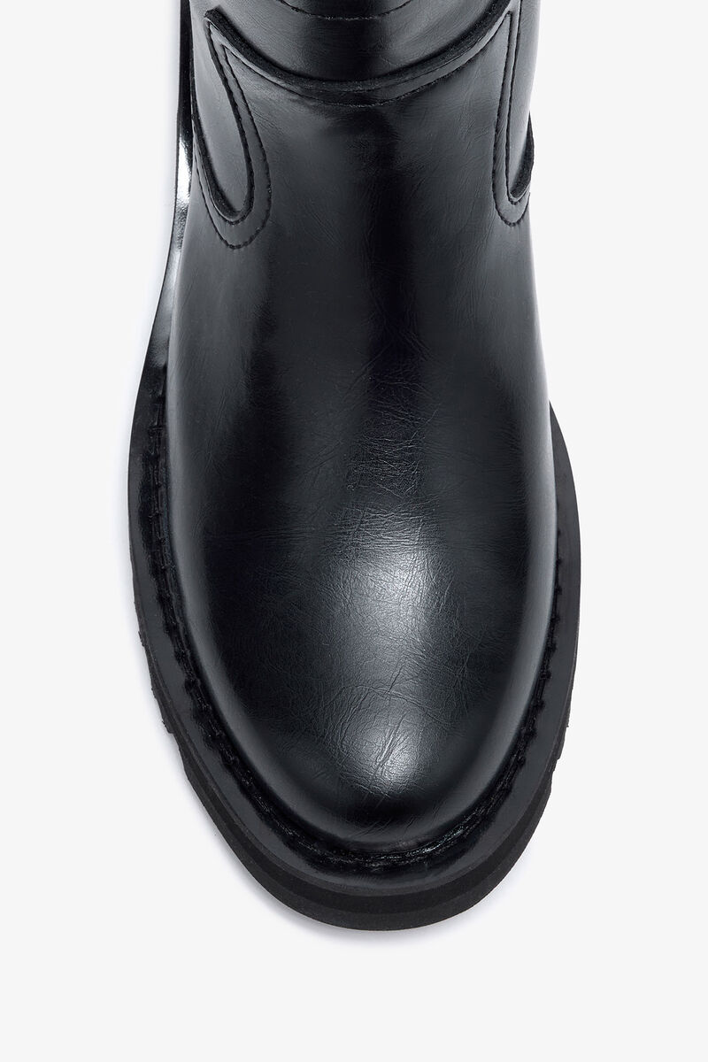 Black Oleatex Low Boots, Cotton, in colour Black - 3 - GANNI