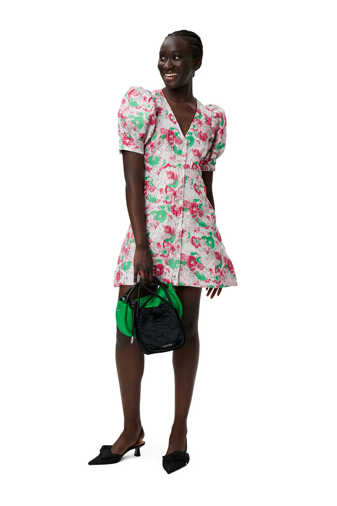 3D Jacquard Mini Dress, Sugar Plum