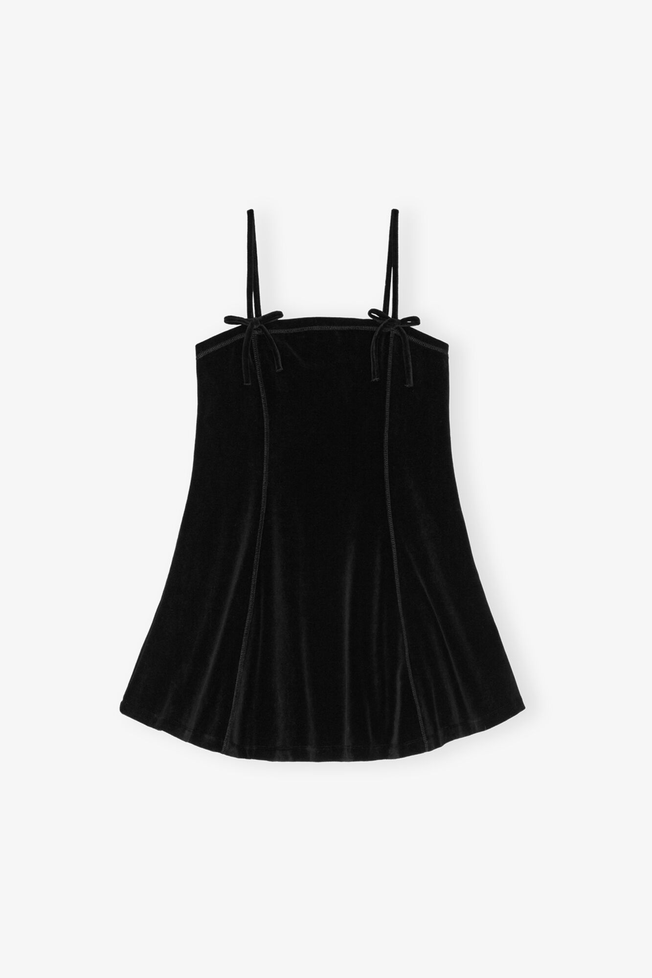 Velour Mini Dress, Organic Cotton, in colour Black - 1 - GANNI