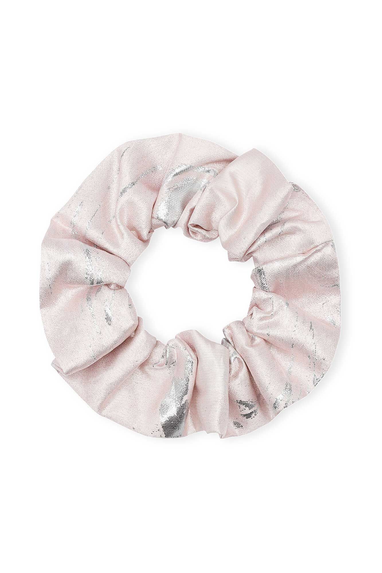 Metallic Jacquard Scrunchie, in colour Pale Lilac - 1 - GANNI