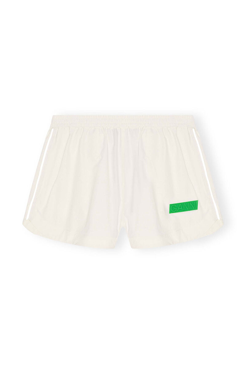 Stretch Shell Shorts, Recycled Nylon, in colour Egret - 1 - GANNI