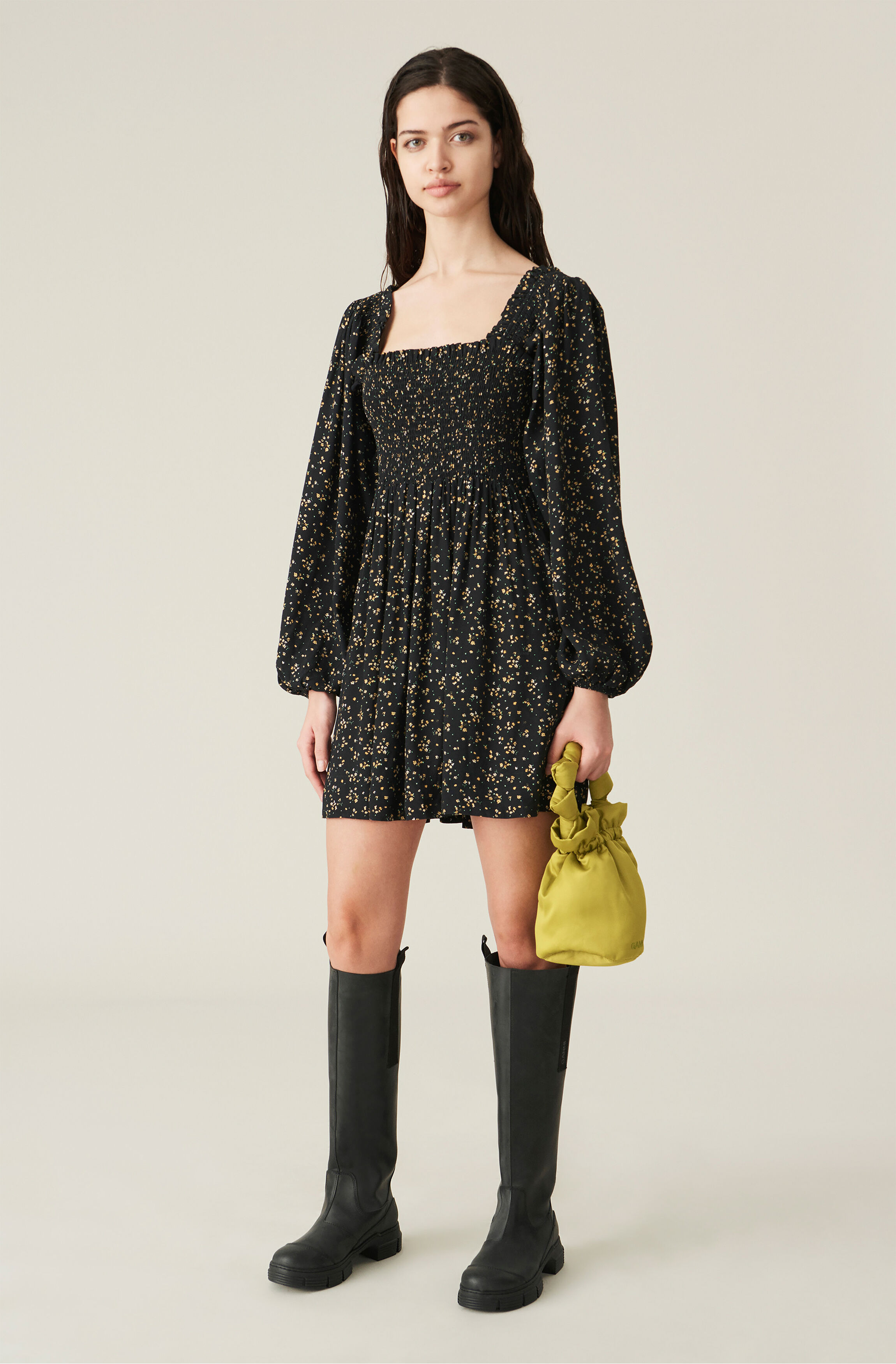 Ganni crepe mini dress Clearance