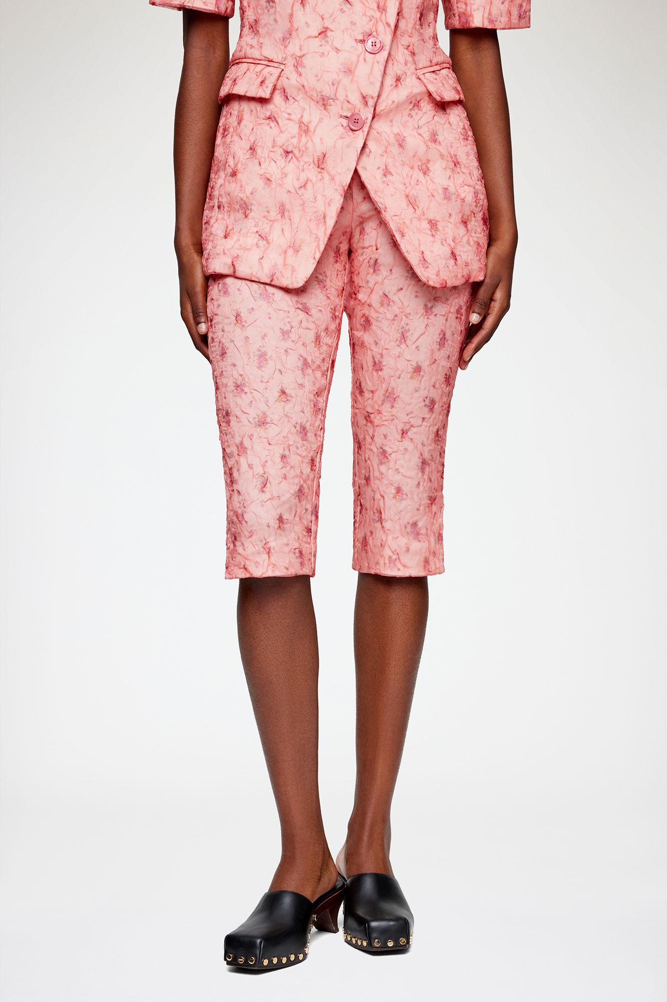 Capri Trousers in Shibori Organza, Recycled Polyester, in colour Lantana - 2 - GANNI