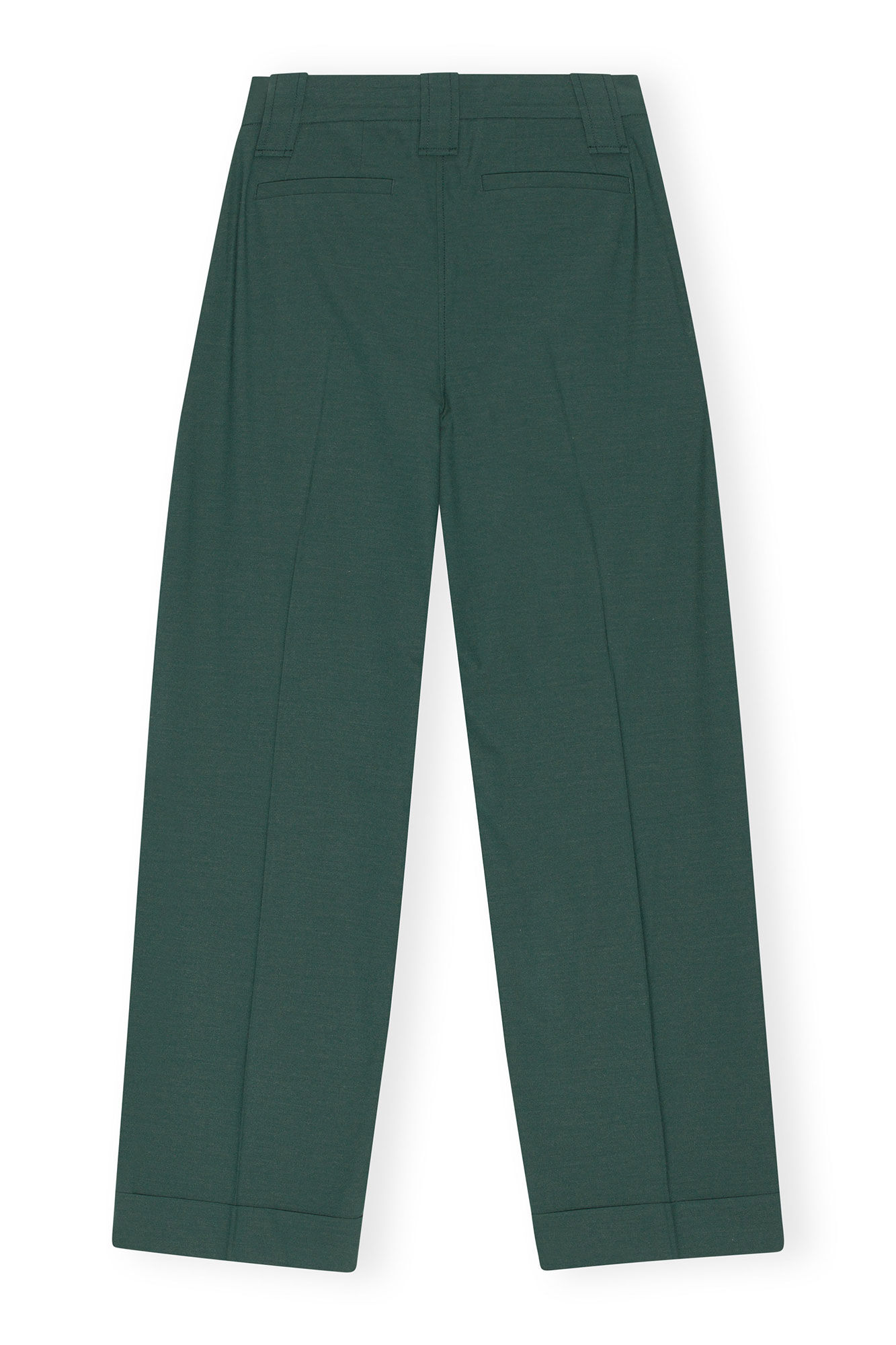 Drapey Melange Pleat Pants, Elastane, in colour Trekking Green - 2 - GANNI