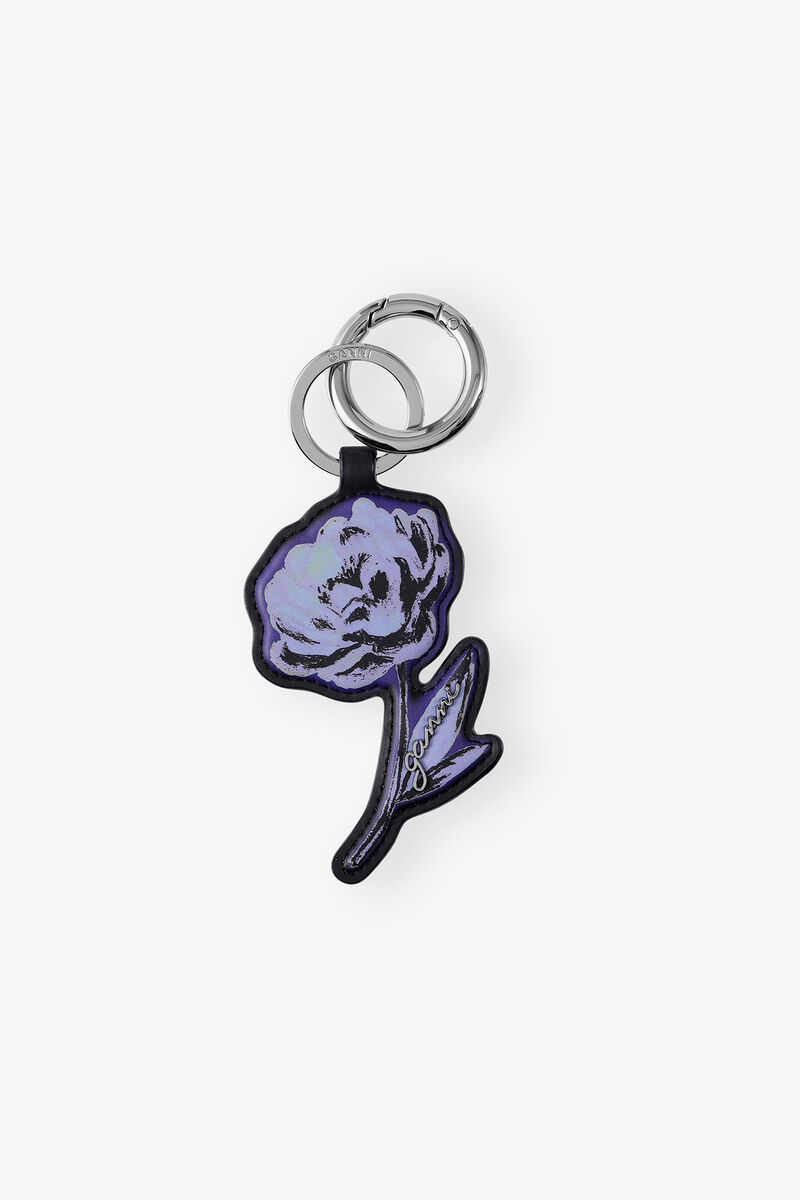 Flower Keyring, Polyester, in colour Black - 1 - GANNI