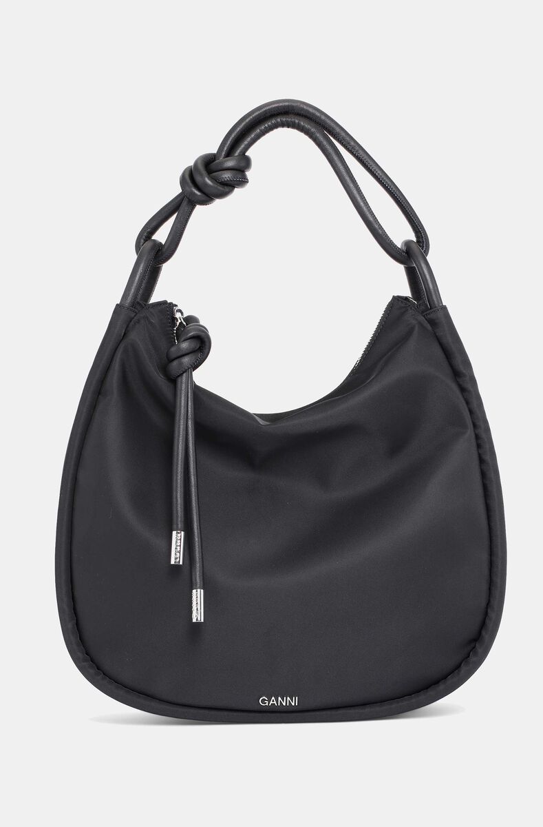 Große Baguette-Tasche, Leather, in colour Black - 1 - GANNI