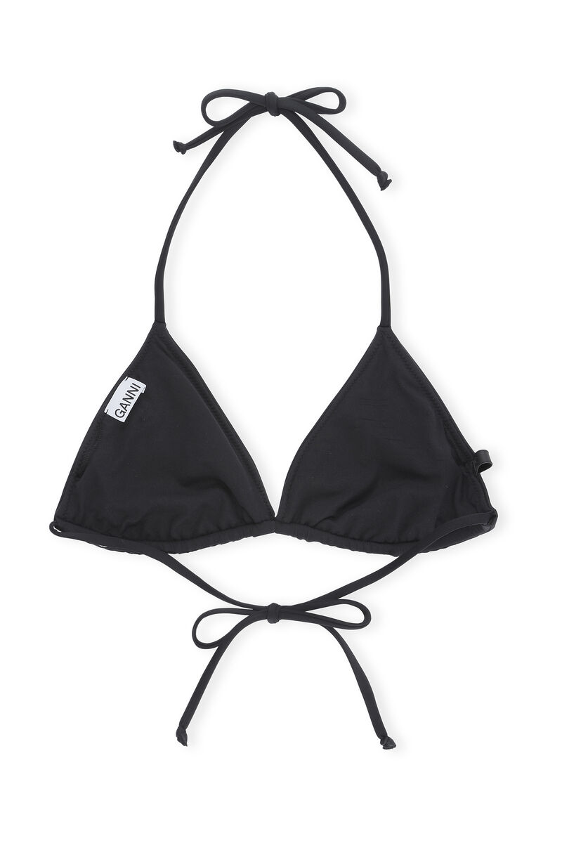 String Bikini Top, Elastane, in colour Black - 2 - GANNI