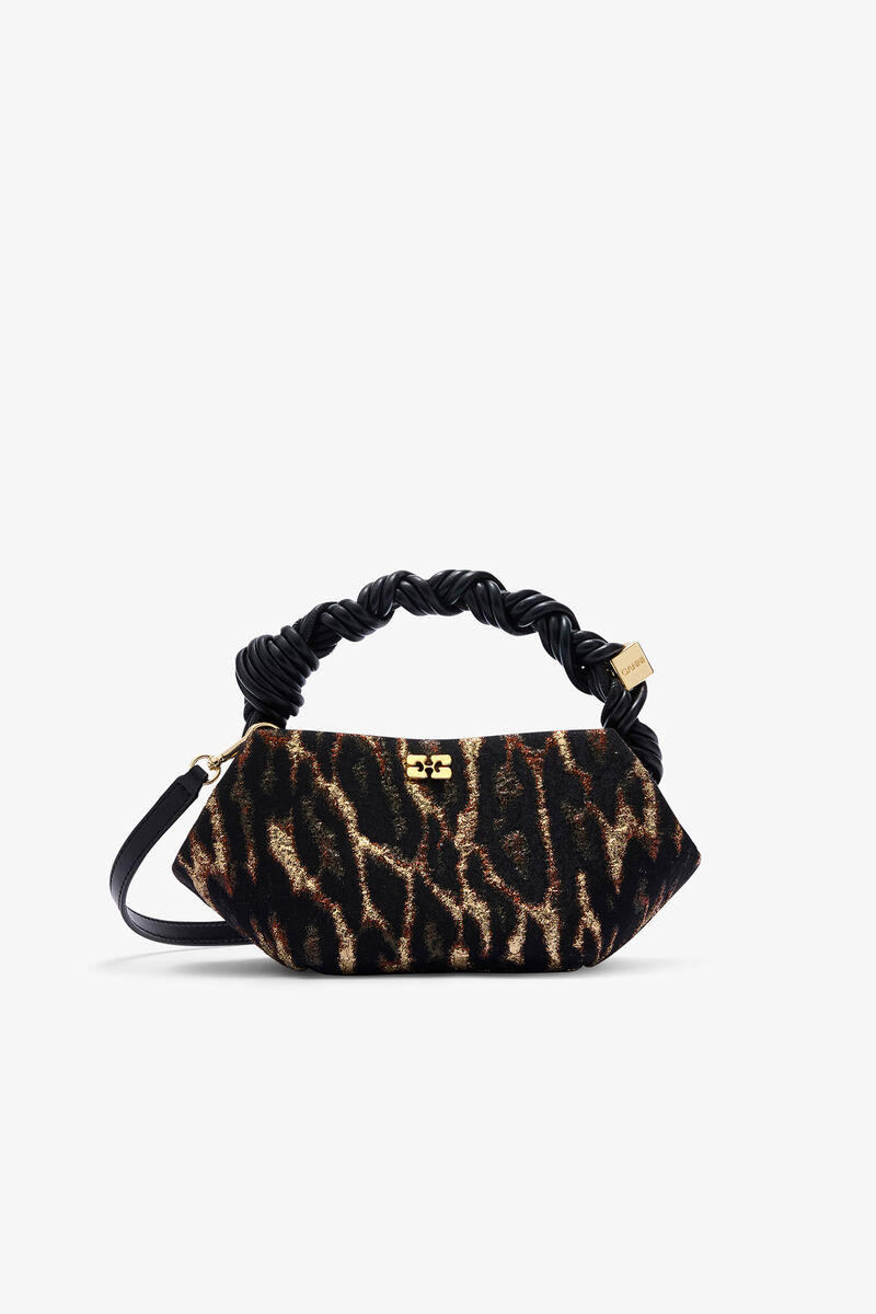 Metallic Cloque Mini Bou Bag, in colour Antique Bronze - 1 - GANNI