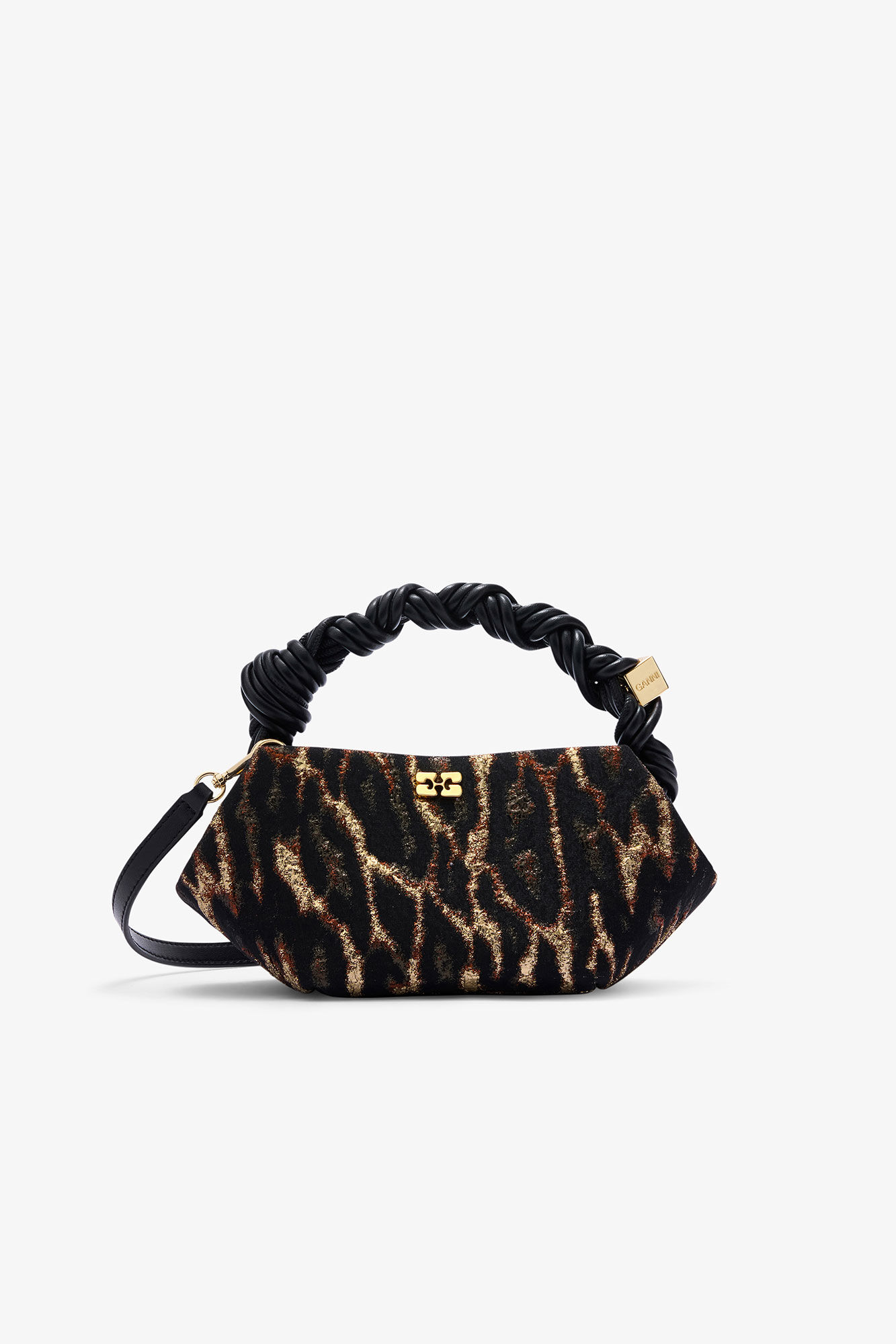 Metallic Cloque Mini Bou Bag, in colour Antique Bronze - 1 - GANNI