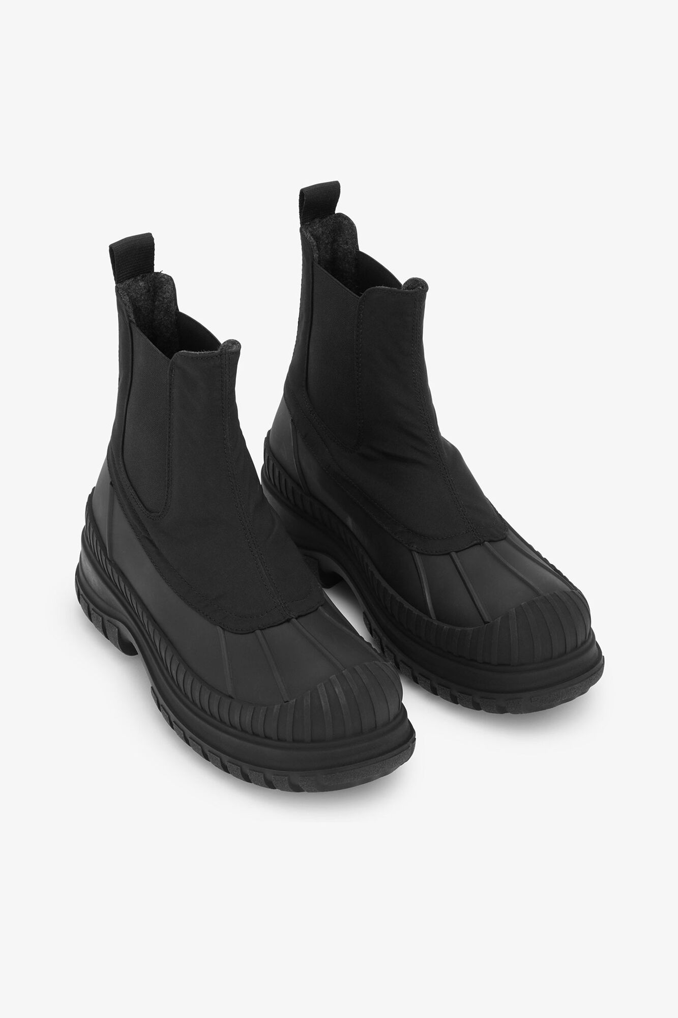 Bottines Chelsea Outdoor noires, Recycled Polyester, in colour Black - 3 - GANNI