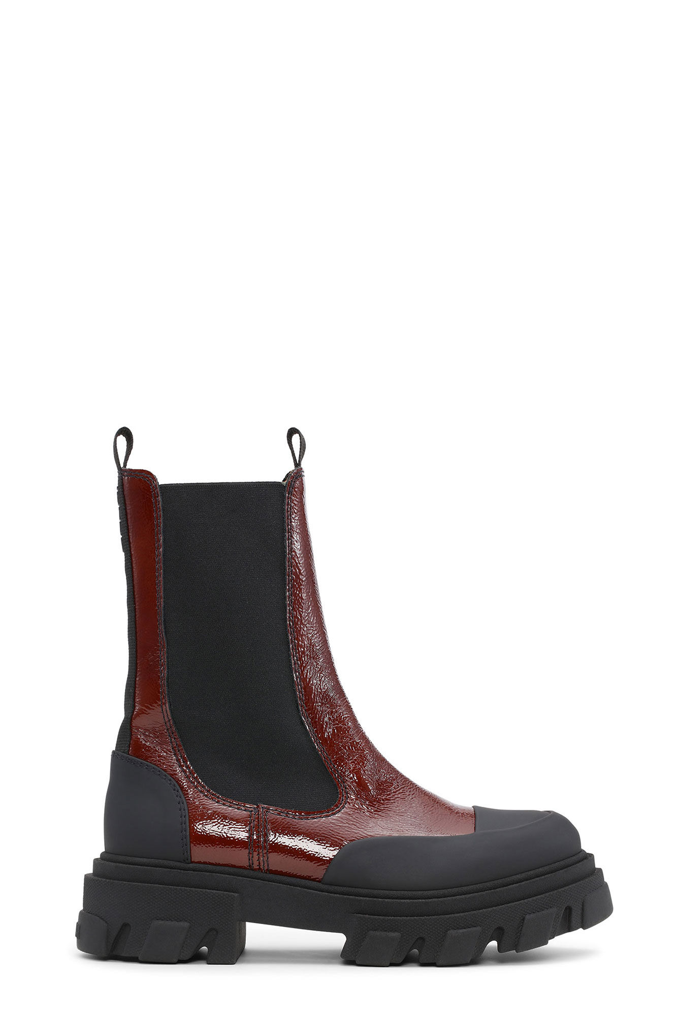 Cognac Cleated Mid Chelsea Boots | GANNI US