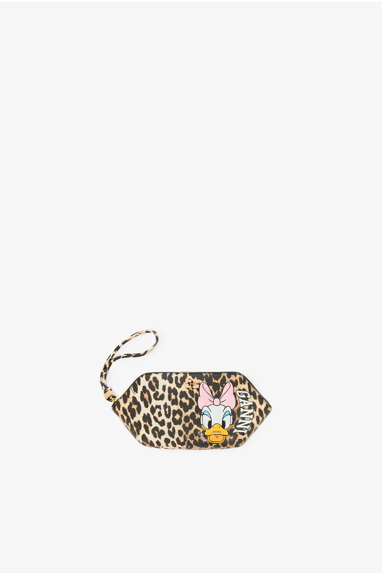 Trousse de maquillage l&eacute;opard Daisy Duck, Recycled Polyester, in colour Almond Milk - 1 - GANNI