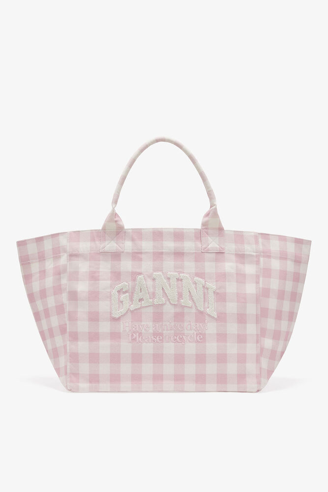 Vichy Check XXL Tote, Bleached Mauve