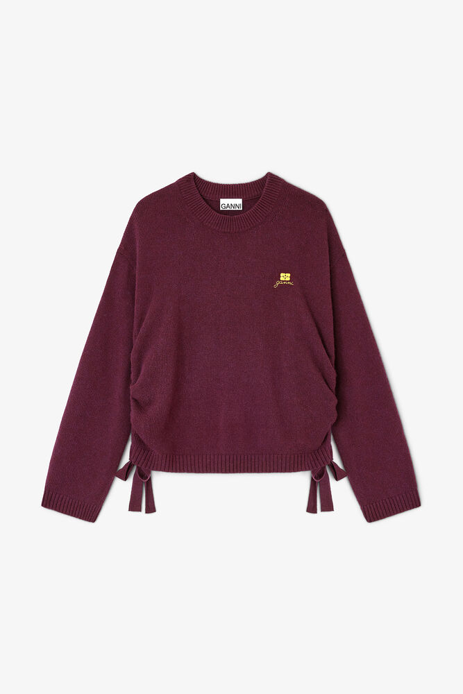 Sweater i bordeaux uldblanding, Burgundy