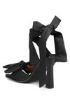 Soft Bow sandal med hög klack, Recycled Polyester, in colour Black - 2 - GANNI