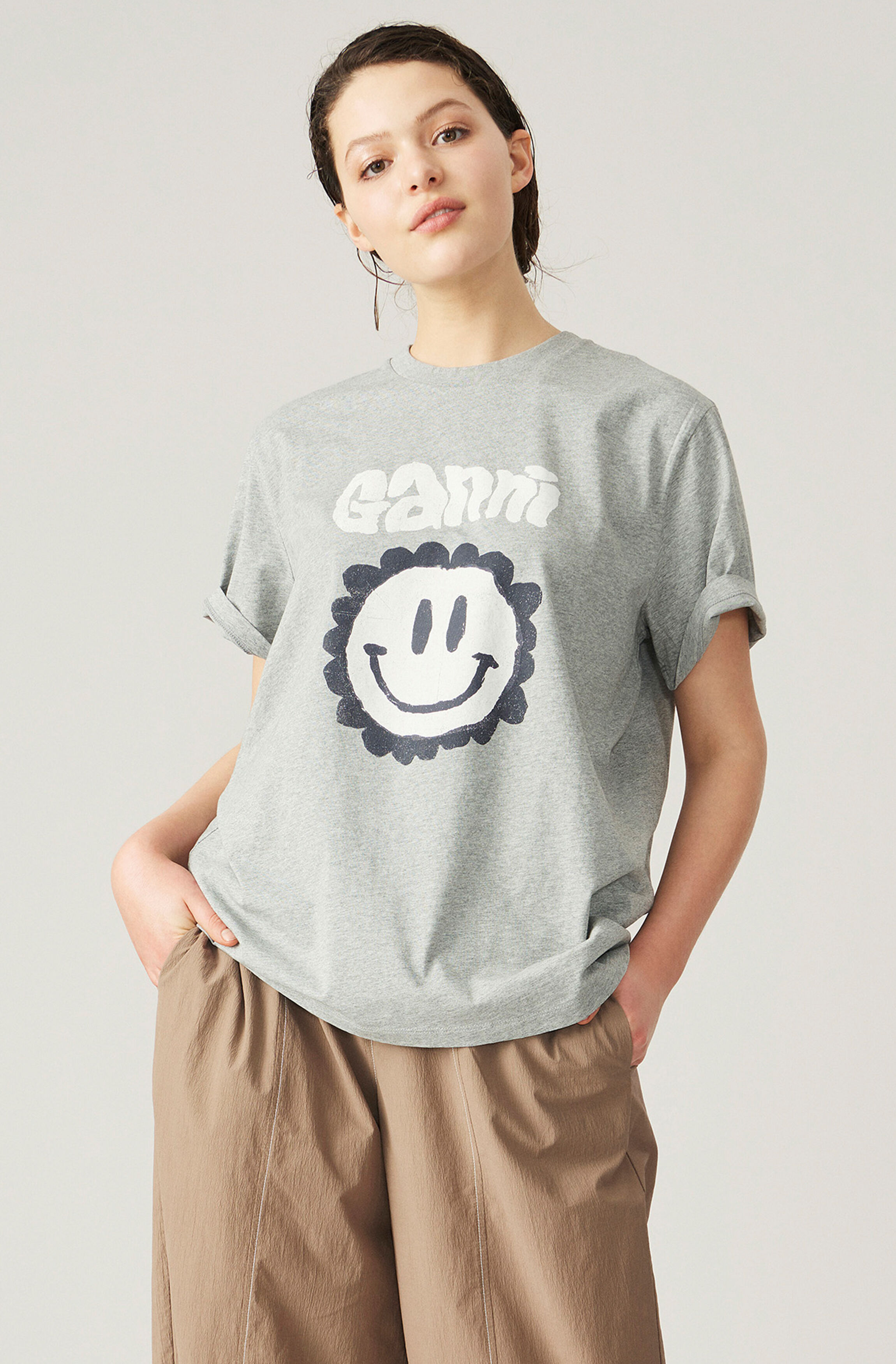 Basic Cotton Jersey T-shirt, Smiley 