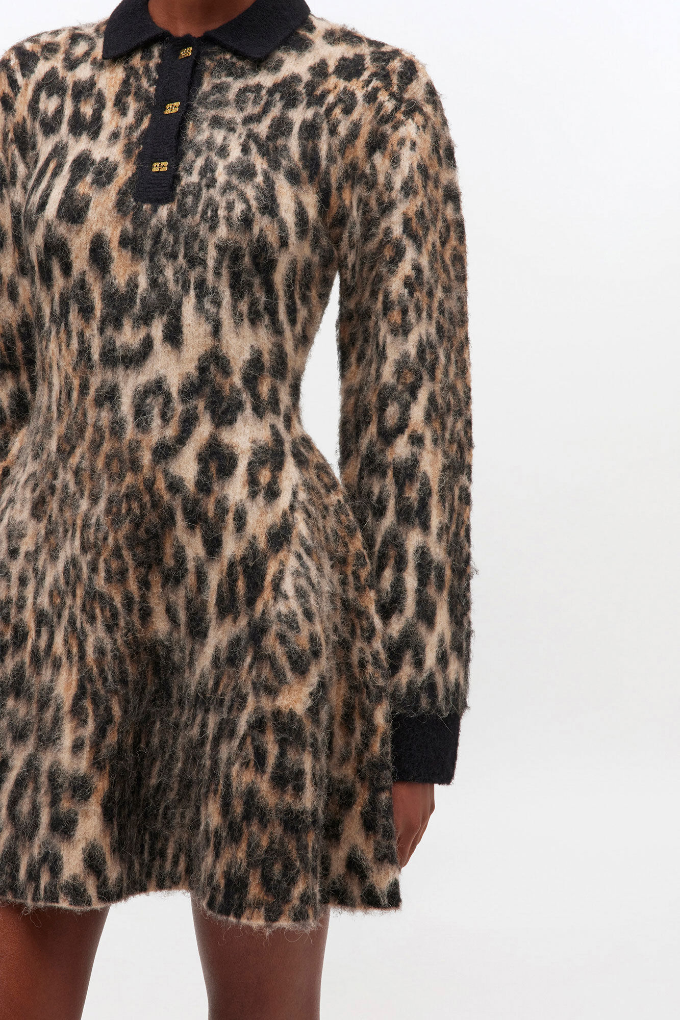 Leopard Polo Dress, in colour Leopard - 3 - GANNI