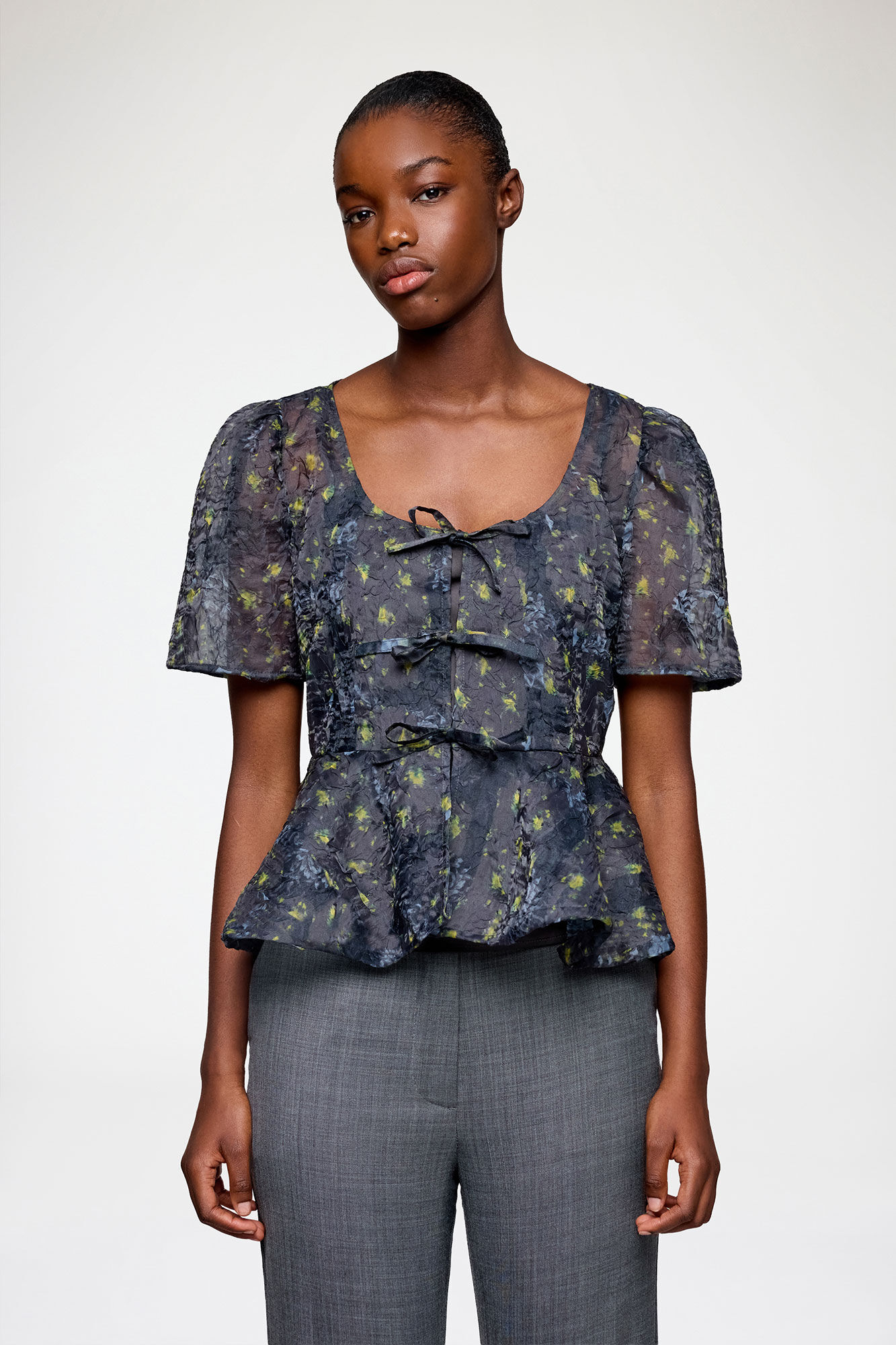 Peplum Blouse in Shibori Organza | GANNI