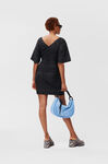 Ruched Mini Dress, Cotton, in colour Black - 5 - GANNI