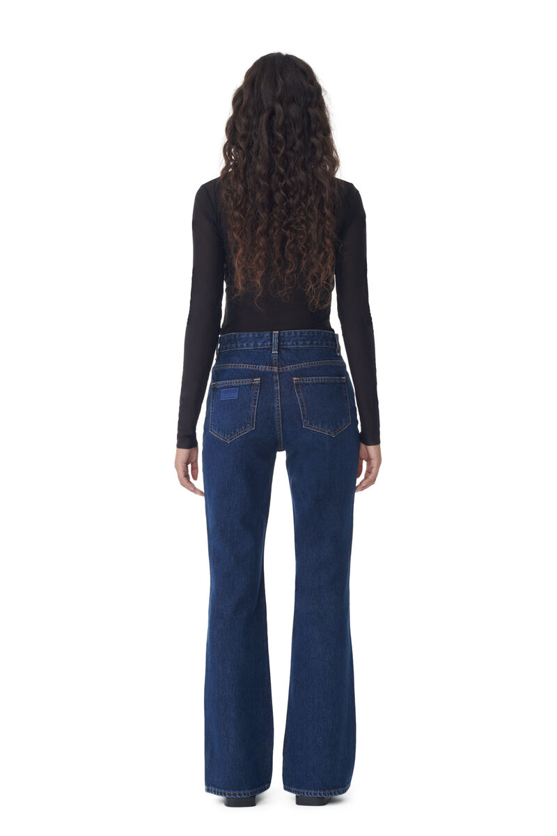 Betzy Jeans, Cotton, in colour Dark Blue Stone - 3 - GANNI