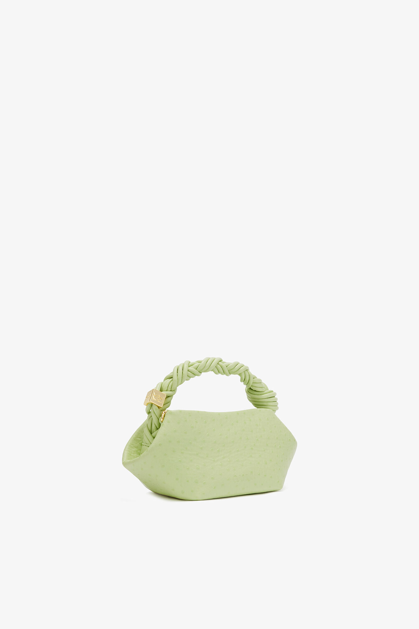 Mini Bou taske i gr&oslash;n ostrich, Recycled Polyester, in colour Lily Green - 2 - GANNI