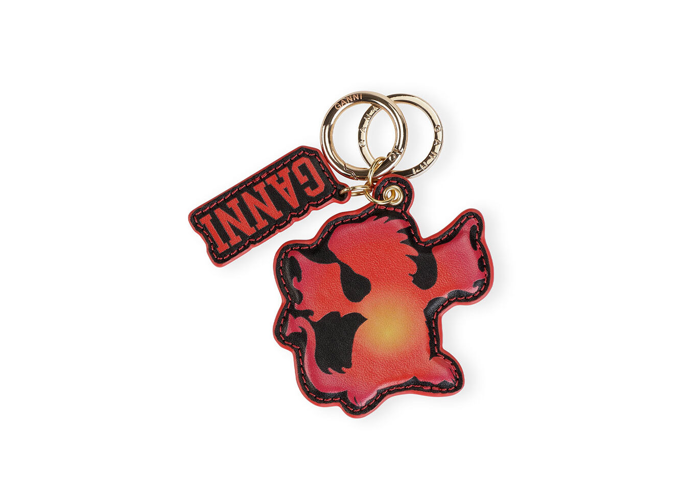 Red Dragon Keyring, Polyester, in colour Fiery Red - 1 - GANNI