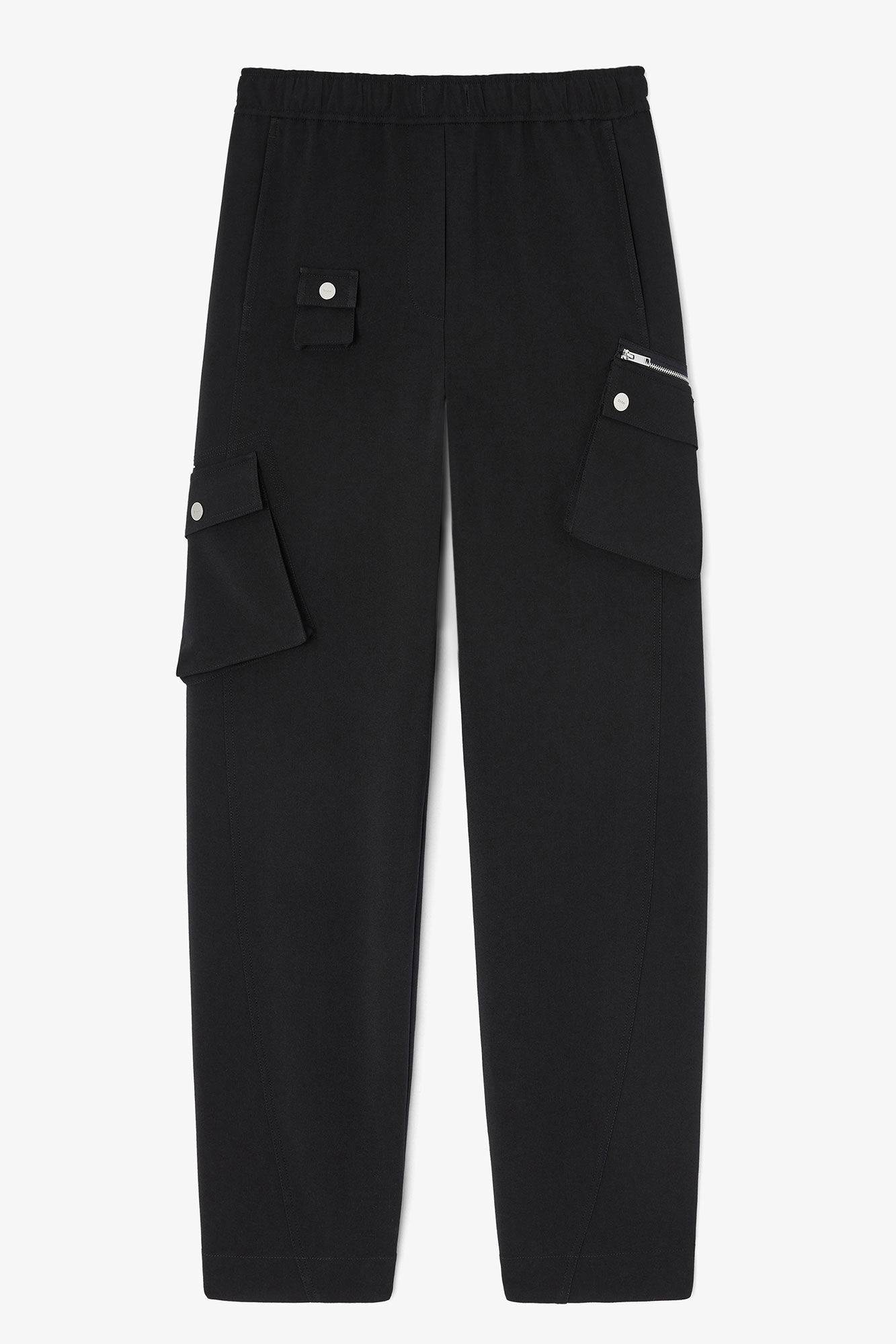 Black Twill Suiting Pants, Recycled Polyester, in colour Jet Black - 1 - GANNI