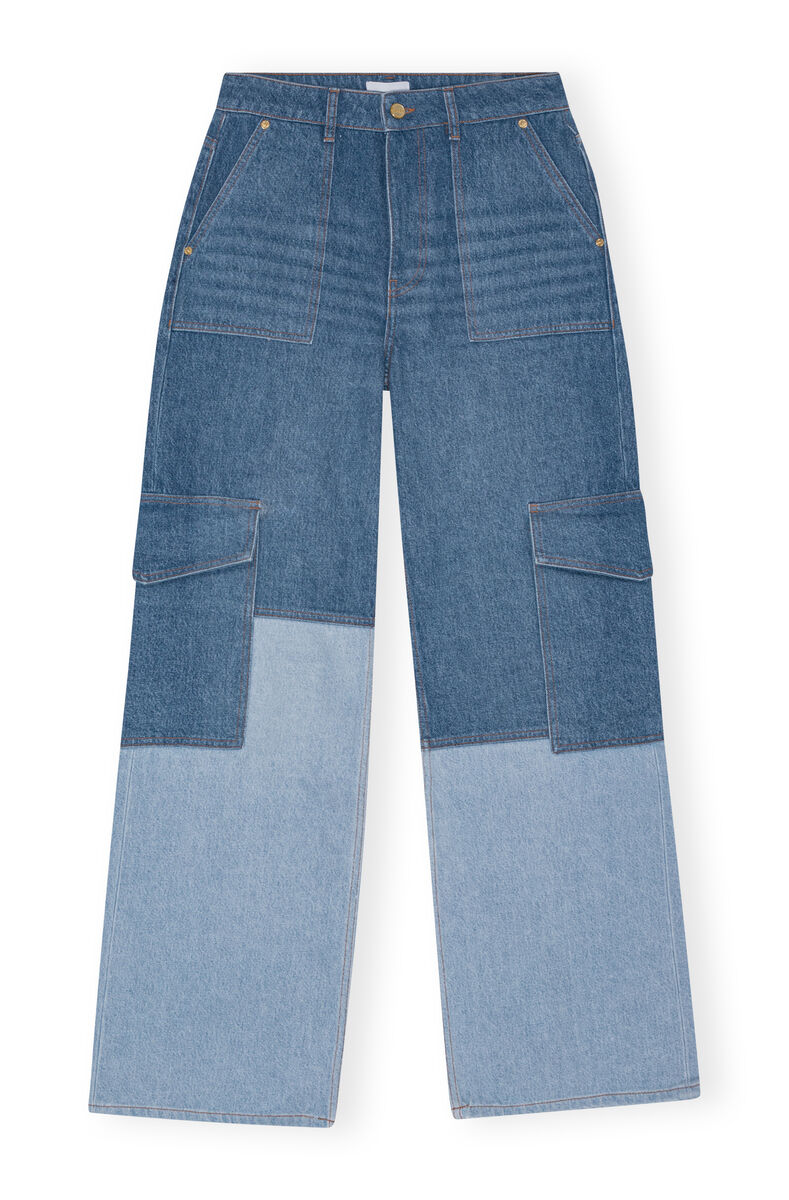 Mid Blue Vintage Angi Jeans, Cotton, in colour Mid Blue Vintage - 1 - GANNI