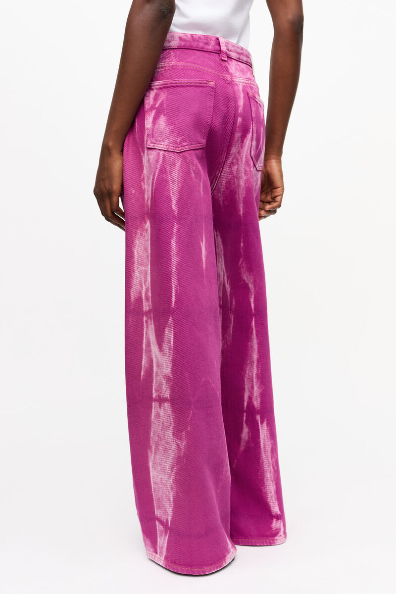 Purple Overdyed Marri Jeans, Organic Cotton, in colour Boysenberry - 3 - GANNI