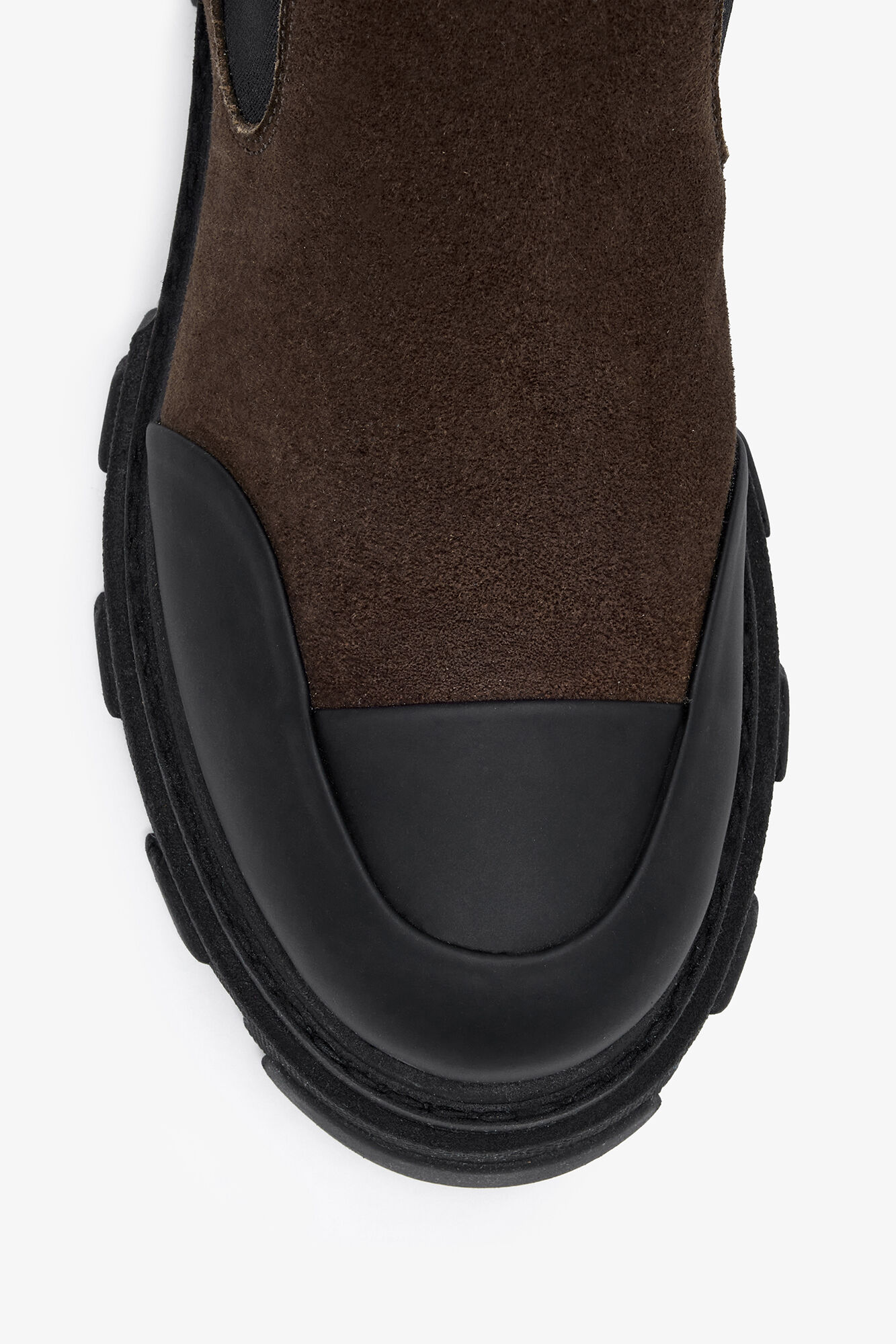 Cleated Mid Chelsea Boots in Brown | GANNI US