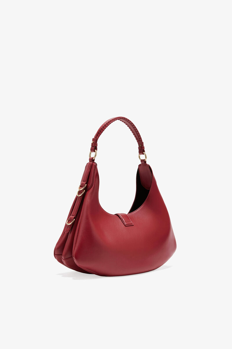 Red Small Kat Bag, Recycled Leather, in colour Red Dahlia - 2 - GANNI