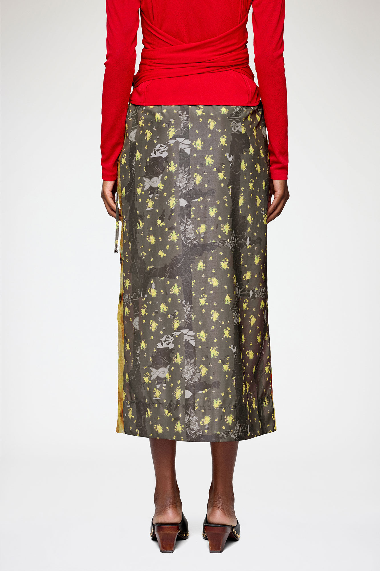 Skirt in Colour Block Patchwork, Recycled Polyester, in colour Aurora - 3 - GANNI