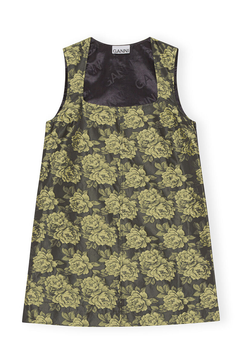 Flower Jacquard Suiting Mini Dress, Polyamide, in colour Lemon Zest - 1 - GANNI