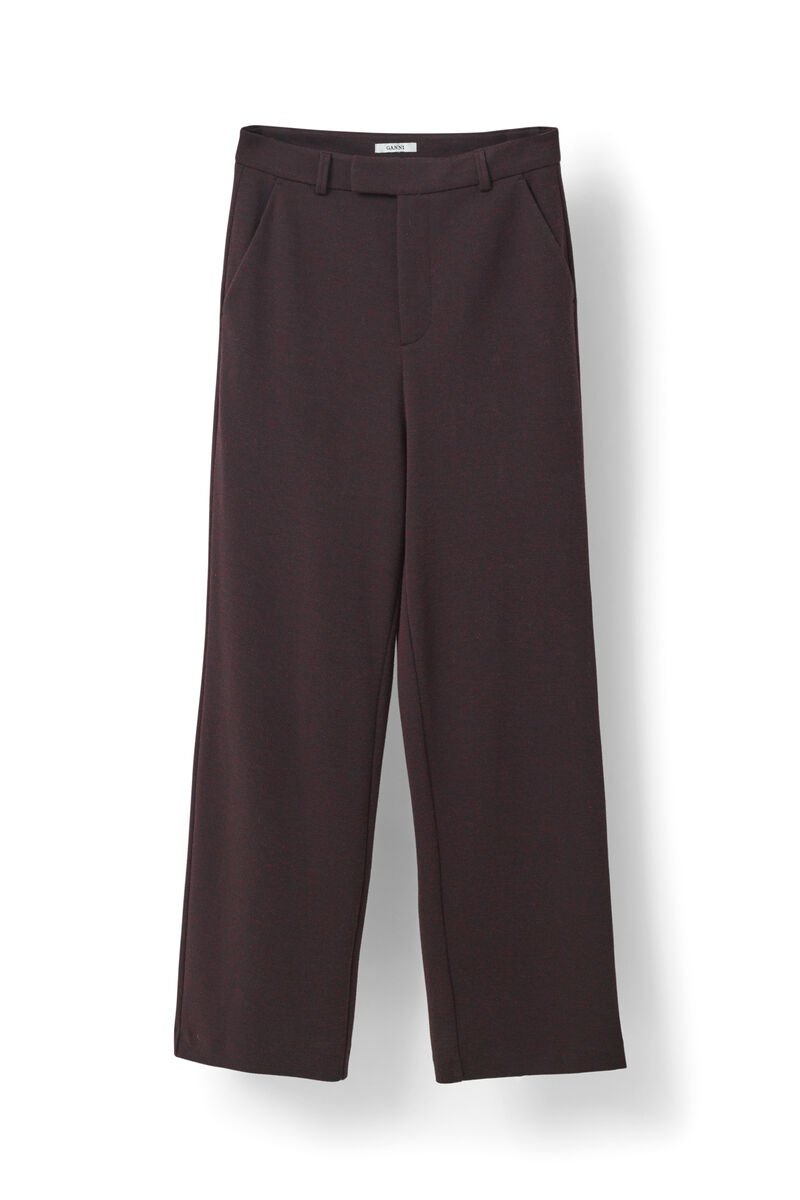 Wilkinson Pants, in colour Black/Cabernet - 1 - GANNI