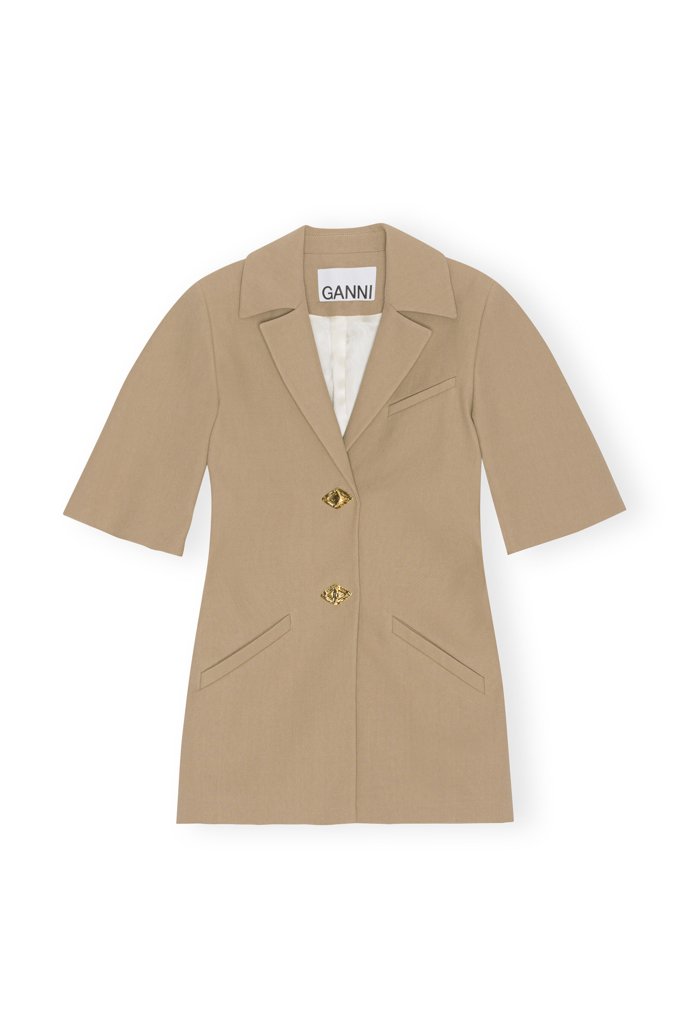 Cotton Short-Sleeve Blazer | GANNI IT