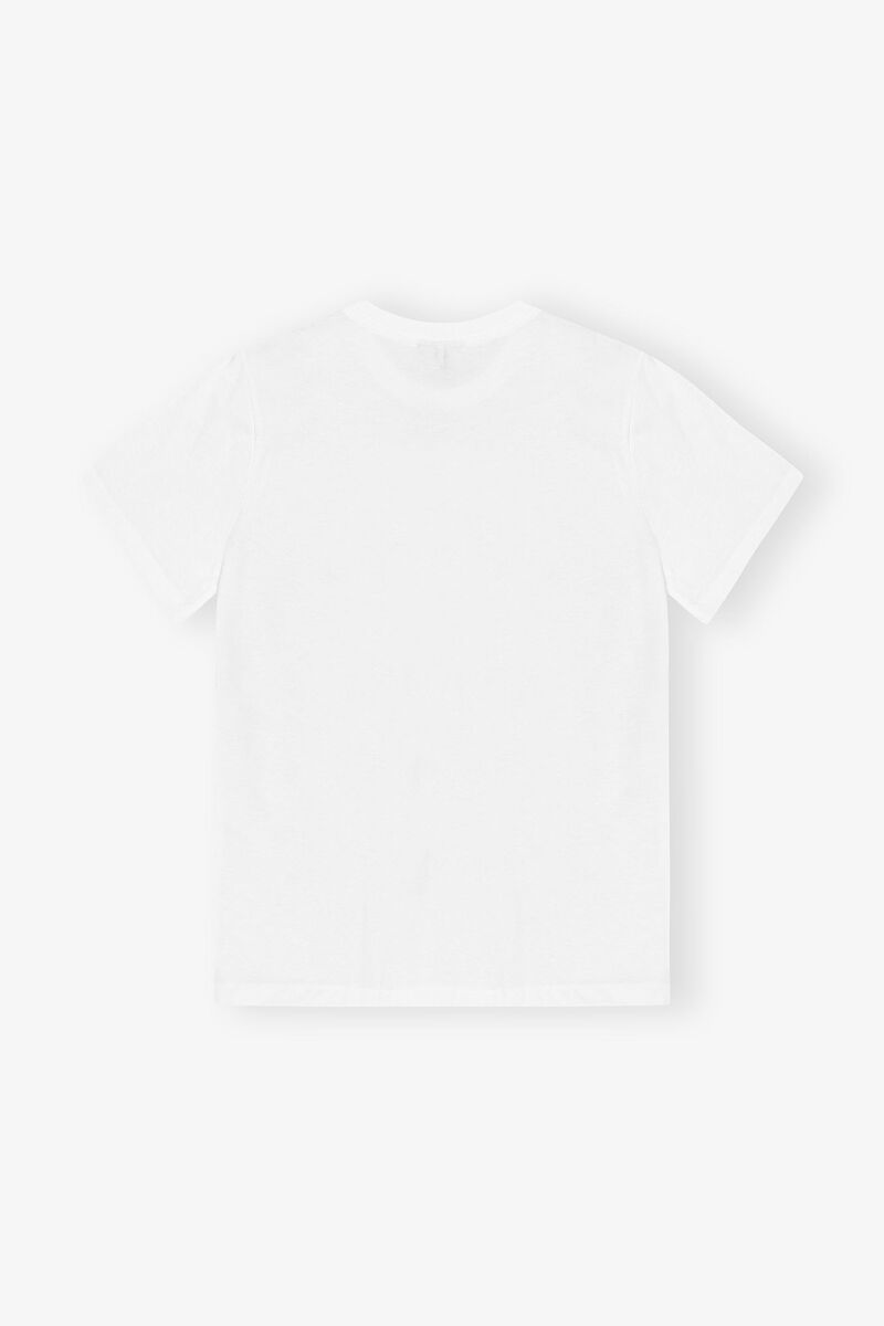 White Relaxed Banana T-shirt, Cotton, in colour Bright White - 2 - GANNI