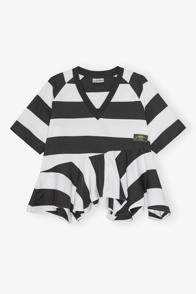T-shirt in Heavy Cotton with Stripes, Phantom Stripe
